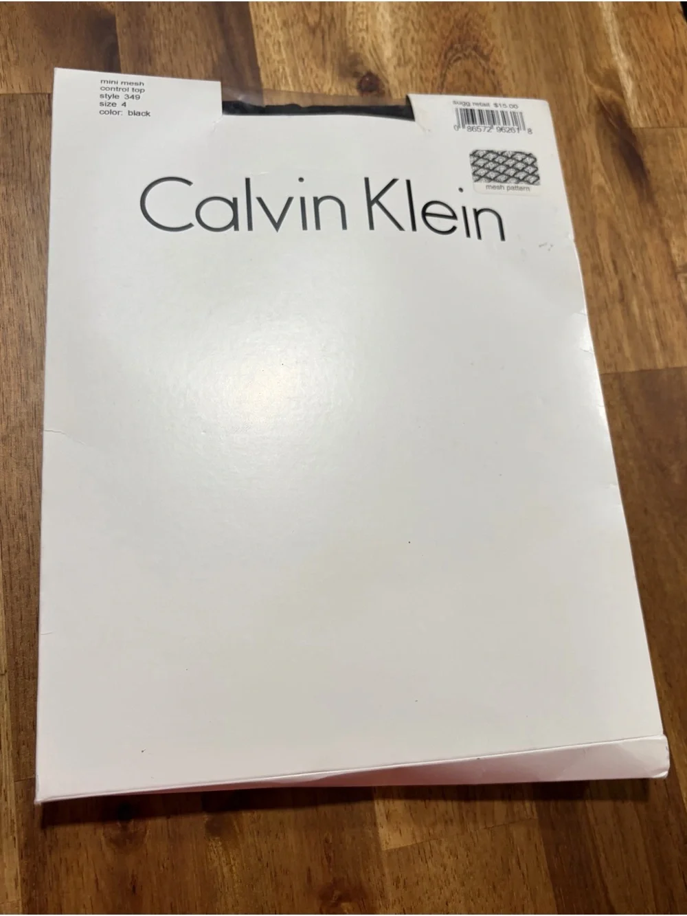 Calvin Klein Black Mini Mesh Pattern Controp Top Pantyhose